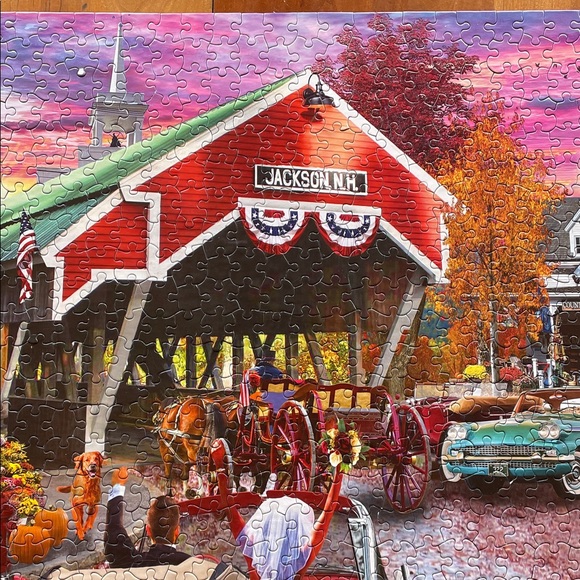 White Mountain Puzzles Honeymoon Covered Bridge 1000 Piece Puzzle - Picture 7 of 10